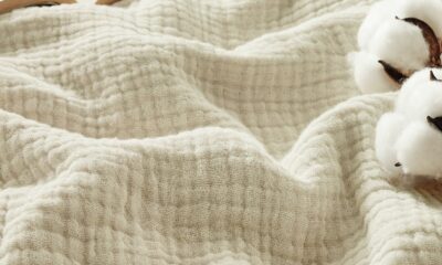 Bedsure 100% Cotton Muslin Blankets for Adults Large Throw 50x70 Inches - 4-Layer Breathable and Lightweight, Soft Boho Gauze Muslin Cotton Blanket for Couch Decor Travel Summer, Linen Beige 01 - Beige Throw XL (50" x 70") product image