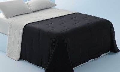 Bedsure Cooling Blankets for Hot Sleepers - Summer Blanket Queen Size, Cold and Lightweight Gift for Night Sweats, Ice Cooled Breathable Comforter for Bed, Black and Grey, 90x90 Inches Black and Grey Queen (90" x 90") product image