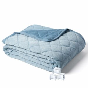 Brookstone Cooling Blanket King Size - Reversible Cool Touch Fiber Quilted Lightweight