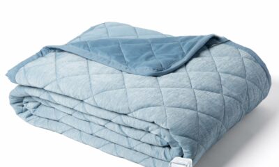 Brookstone Cooling Blanket King Size – Cooling Down Alternative Blanket for Hot Sleepers, Reversible Cool Touch Fiber, Quilted, Lightweight, Blue King Blue product image