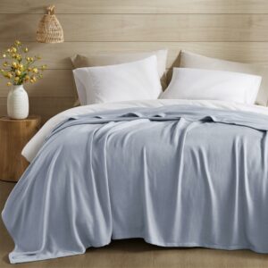 Madison Park King Size Blanket, 70% Rayon Bamboo-Based, 30% Cotton, Breathable for Hot Sleepers Menopause, Ultra Soft and Snag-Resistant, Summer Blanket for Bed or Couch, King 108"x90", Light Blue King Light Blue product image