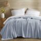 Madison Park King Size Blanket, 70% Rayon Bamboo-Based, 30% Cotton, Breathable for Hot Sleepers Menopause, Ultra Soft and Snag-Resistant, Summer Blanket for Bed or Couch, King 108"x90", Light Blue King Light Blue product image