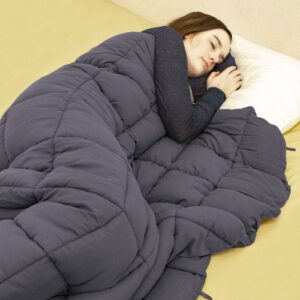 JungleA Weighted Blanket for Adults(15lbs,48"x72",100% Cotton,Grey),Cooling and Breathable Heavy Blanket with Safety Beads for Teens,Women, Men, Kids,Suitable for All-Season 48 x 72 inches product image