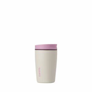 Owala SmoothSip Slider Insulated Stainless Steel Coffee Tumbler, Reusable Iced Coffee Cup, Hot Coffee Travel Mug, BPA Free 12 oz, Pink/Tan (Daybreak) Daybreak 12 Ounces No Handle product image