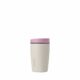 Owala SmoothSip Slider Insulated Stainless Steel Coffee Tumbler, Reusable Iced Coffee Cup, Hot Coffee Travel Mug, BPA Free 12 oz, Pink/Tan (Daybreak) Daybreak 12 Ounces No Handle product image