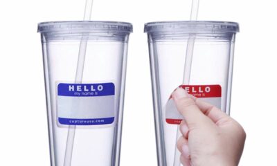 Cupture Classic Insulated Double Wall Tumbler Cup with Lid, Reusable Straw & Hello Name Tags - 24 oz, 2 Pack (clear) Clear 24 ounces product image