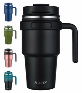 ALOUFEA 20oz Insulated Stainless Steel Travel Mug with Handle