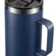 KXIAOCHEN 20oz Insulated Coffee Mug with Lid, Stainless Steel Coffee Cup, Double Wall Vacuum Coffee Tumbler with Handle, Premium Thermal Travel Coffee Mug (Navy Blue) A1.Navy blue 1 Count (Pack of 1) product image