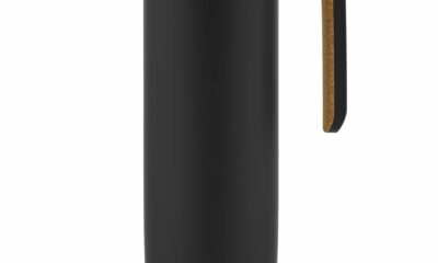 Ello Magnet 18oz Vacuum Insulated Stainless Steel Travel Mug with Side Handle and Leak-Proof Slider Lid and Built-in Coaster, Keeps Hot for 5 Hours Matte Black product image