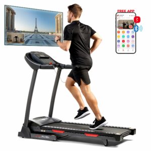 Sunny Health & Fitness Smart Performance Folding Treadmill with Auto Incline