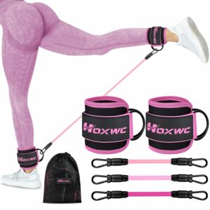 Ankle Resistance Bands with Cuffs, Ankle Bands for Working Out, Ankle Resistance Band for Leg, Booty Workout Equipment for Kickbacks Hip Fitness Training, Exercise Bands for Butt Lift Women 1-pink product image