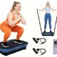 Vibrating Plate Machine,180 Speeds Shake Plate for Lymphatic Drainage Weight Loss, Vibration Fitness Platform 460LB Capacity Whole Body Workout with Bluetooth Home Exercise Gym Equipment for Women Men Light Blue product image