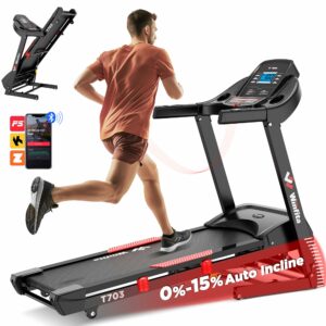 Winfita 3.5HP Folding Treadmill 17" Belt 300 lbs