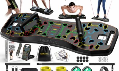 LALAHIGH Push Up Board,36 in 1 Home Gym Equipment with Ab Roller Wheel & Resistance Bands, Portable Foldable Workout Board for Full Body Strength Training Men Women,Gift for Boyfriend ProMax Premium product image