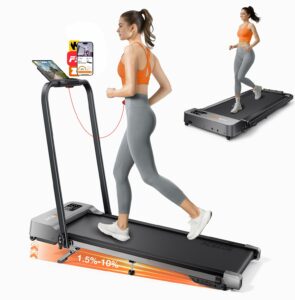 Acezoe 2-in-1 Foldable Treadmill with 10% Incline, 300 lbs Capacity