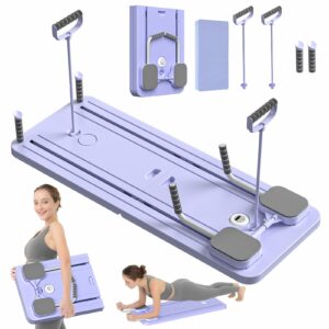 JANUA Pilates Board - Pilates Reformer Set, Multi-Purpose Foldable Pilates Reformer Board for Home, 5 in 1 Pilates Sliding Board Purple product image