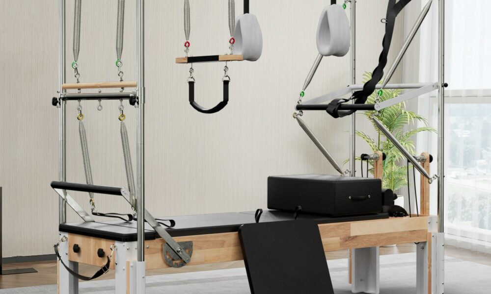 PAETA Pilates Reformer, Wooden Reformer Pilates Machine with Cadillac Trapeze Table, Pilates Equipment for Home Workout and Studio, Includes Sitting Box, Jumpboard Reformer Cadillac product image