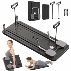 JANUA Pilates Board - Pilates Reformer Set, Multi-Purpose Foldable Pilates Reformer Board for Home, 5 in 1 Pilates Sliding Board Black product image