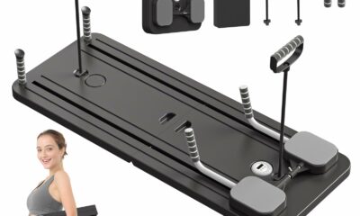 JANUA Pilates Board - Pilates Reformer Set, Multi-Purpose Foldable Pilates Reformer Board for Home, 5 in 1 Pilates Sliding Board Black product image