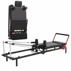 Home Gym Pilates Reformer Machine, Quick-Assembly Foldable Pilates Reformer, Up to 330lbs Weight Capacity, Pilates Equipment with Adjustable Resistance product image