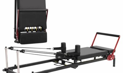 Home Gym Pilates Reformer Machine, Quick-Assembly Foldable Pilates Reformer, Up to 330lbs Weight Capacity, Pilates Equipment with Adjustable Resistance product image