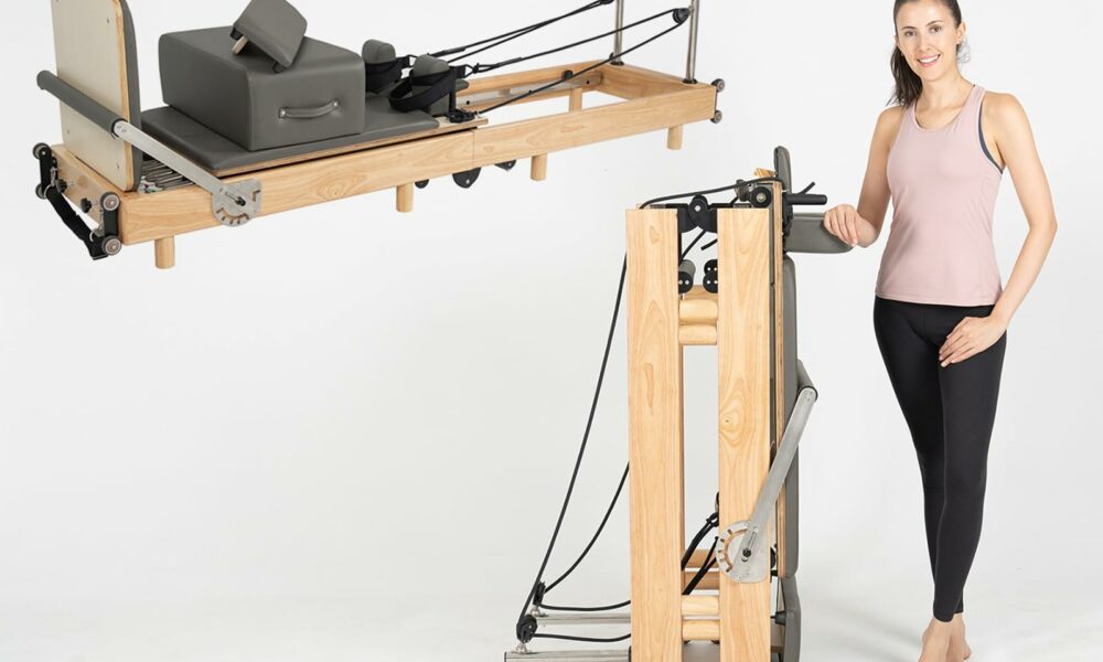 Pilates Reformer Machine, Wood Foldable Pilates Machine Equipment for Home Workout ReformerFoldable product image