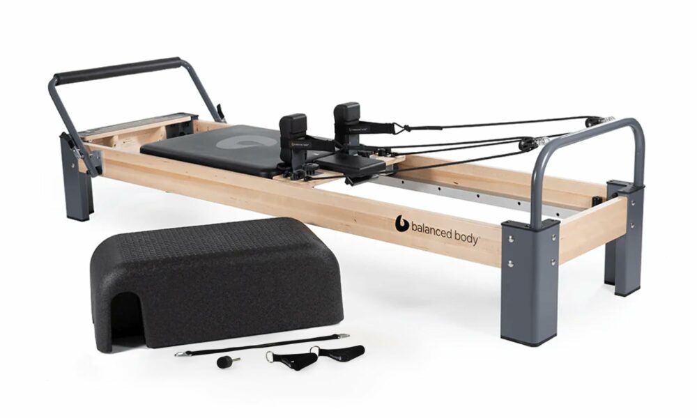 Balanced Body Rialto Pilates Reformer, Pilates Exercise Equipment, Workout Equipment for Home or Studio, Black Upholstery Standard Reformer product image