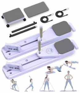 Pilates Board, 12 in 1 Mini Plilates Reformer Set, Multifuncional Portable Pilates Reformers Board for Home Workout, Free Combination 100+ Exercise Mode Purple product image