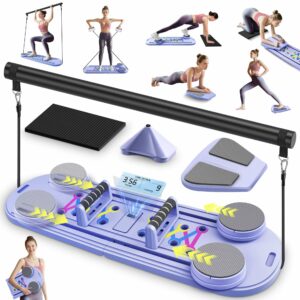 Pilates Reformer, Reformer Pilates Machine for Home Workout, Multifunctional Abdominal Board, Portable Foldable Ab Trainer Machine, Pilates Core Workout Equipment for Women purple product image