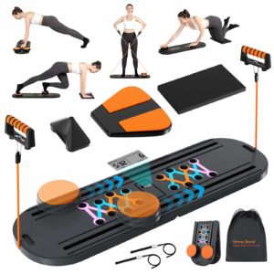 Pilates Board - Pilates Reformer Set, Portable and Foldable Pilates Board for Home Workout, Multifunctional Pilates Board for Women, Pilates Reformer Machine for Home Exercise Black Orange product image