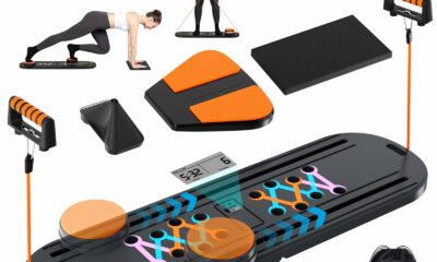 Pilates Board - Pilates Reformer Set, Portable and Foldable Pilates Board for Home Workout, Multifunctional Pilates Board for Women, Pilates Reformer Machine for Home Exercise Black Orange product image