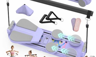 Pilates Board Pilates Reformer Set for Women, 7 in 1 Foldable Pilates Equipment with Timer, Portable Pilates Machine for Home Workout, Fitness, Exercise, Ab, Core Purple product image