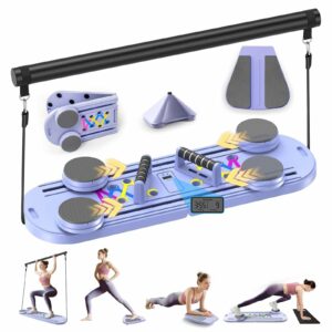 Pilates Board - Pilates Reformer Set with Timer, 7 in 1 Multi-Purpose Foldable Reformer Pilates Machine, Portable Pilates Equipment for Women, Home Workout, Fitness, Exercise, Abs, Core product image