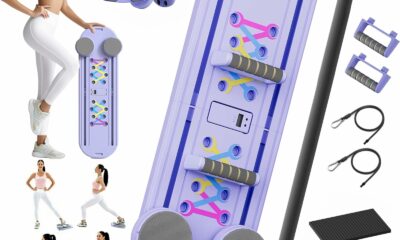 Pilates Board, Pilates Reformer Set, 7 in 1 Portable Pilates Reformer with Timer, Foldable Pilates Board for Home Workout, Multifunctional Pilates Equipment for Women/Men (Purple) product image