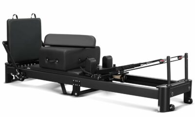Pilates Reformer Machine, Aluminum Foldable Pilates Machine,Pilates Fitness Equipment for Home and Studio Aluminum Black product image