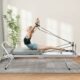 ZENOVA Pilates Reformer Foldable Pilates Machine & Equipment for Home Workout Cardio Fitness Rebounder Up to 300 lbs Weight Capacity Gray product image
