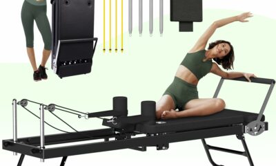 Pilates Reformer, Foldable Reformer Pilates Machine, Pilates Equipment for Home Women Use Gym Workout & Advanced and Beginners Users, Up to 400 lbs Weight Capacity Reformers Black product image