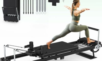 XDDIAS Pilates Reformer 91.3" Large Foldable Reformer Pilates Machine with Longer Slide Rails, Jump Board, 2 Resistance Combinations, 6.2' Height Friendly Pilates Equipment for Home Gym, Up to 400 LBS product image