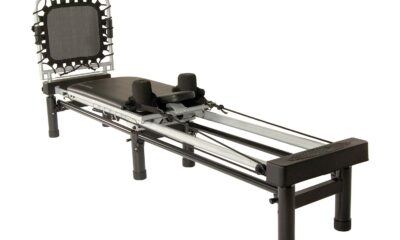 AeroPilates Reformer - Pilates Reformer Workout Machine for Home Gym - Cardio Fitness Rebounder- Up to 300 lbs Weight Capacity, Black product image
