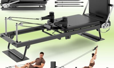 91“ Pilates Reformer Machine – Foldable Full-Body Home Pilates Equipment with Adjustable Resistance, Jumpboard, Upgraded Wheels, 400lb Support, for Rehab & Core Strength product image
