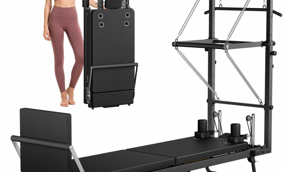 MU Pilates Reformer, Foldable Reformer Pilates Machine with Dual Resistance for Home Use and Gym Workout, Suitable for Advanced and Beginners Users 93.3" with Tower product image