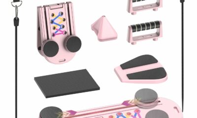 Pilates Board, Portable Pilates Reformer Equipment with Timer, 7-in-1 Foldable Pilates Machine for Home Workout, Multi-Purpose Pilates Equipment at Home, Office Pink product image