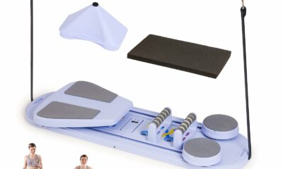OutdoorMaster Pilates Board, 6 in 1 Pilates Reformer Set, Foldable Pilates Reformer Machine with Resistance Bands & Ab Traine, Portable Pilates Board for Full-Body Workouts Purple product image