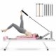 SogesPower Pilates Reformer Machine for Home Gym Workout, Foldable Pilates Equipment with High Strength Alloy Springs for Beginners, Up to 330lbs Weight Capacity Pink 78"-With Springs&Cords product image