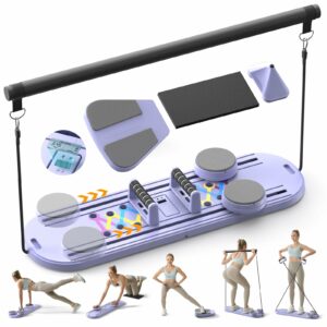 Pilates Board,Multifunctional Rebound Abdominal Board,Foldable Pilates Reformer Set, Ab Core Trainer Machine,Ab Exercise Board,Abs Workout Equipment for Women Home Gym Equipment Purple product image