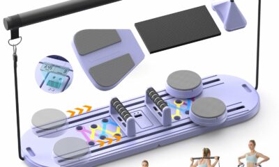 Pilates Board,Multifunctional Rebound Abdominal Board,Foldable Pilates Reformer Set, Ab Core Trainer Machine,Ab Exercise Board,Abs Workout Equipment for Women Home Gym Equipment Purple product image