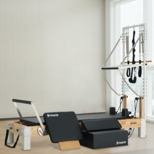 PAETA Pilates Reformer, Wooden Reformer Pilates Machine with Cadillac Trapeze Table, Pilates Equipment for Home Workout and Studio, Includes Sitting Box, Jumpboard Reformer with tower product image