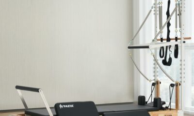 PAETA Pilates Reformer, Wooden Reformer Pilates Machine with Cadillac Trapeze Table, Pilates Equipment for Home Workout and Studio, Includes Sitting Box, Jumpboard Reformer with tower product image