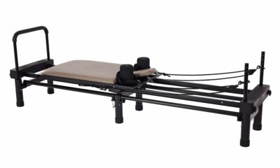 AeroPilates Reformer - Pilates Reformer Workout Machine for Home Gym - Cardio Fitness Rebounder- Up to 300 lbs Weight Capacity, Gray product image