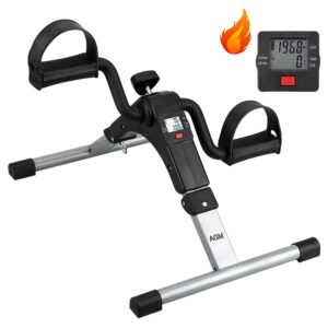 Folding Pedal Exerciser, Mini Under Desk Bike - Portable Foot Hand Cycle Peddler Machine Bicycle Exerciser for Arm Leg While Sitting Silver product image
